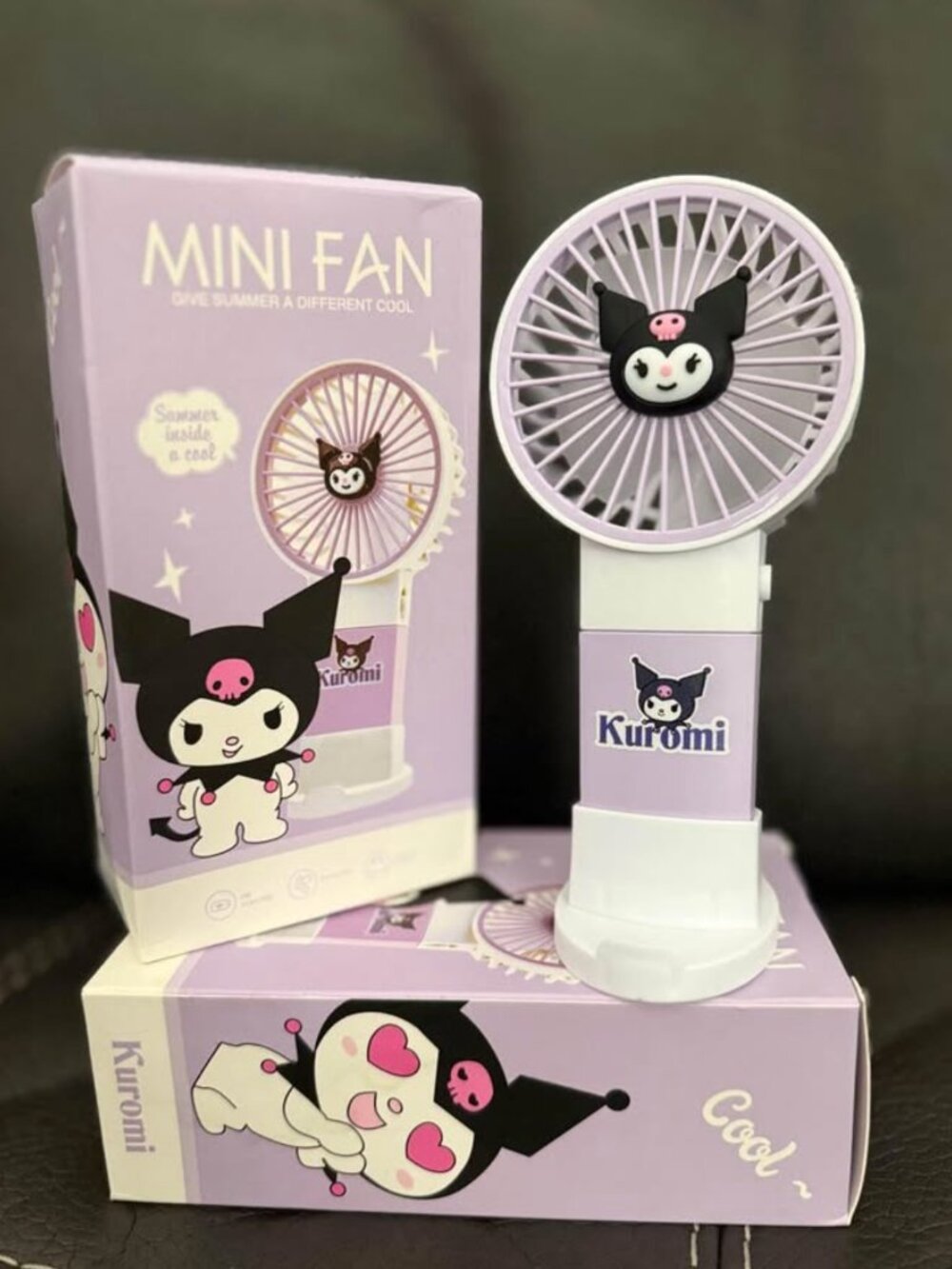 Kuromi mini fan